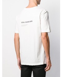 weißes bedrucktes T-Shirt mit einem Rundhalsausschnitt von Frankie Morello