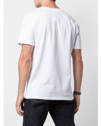 weißes bedrucktes T-Shirt mit einem Rundhalsausschnitt von Norse Projects