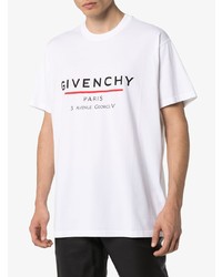 weißes bedrucktes T-Shirt mit einem Rundhalsausschnitt von Givenchy