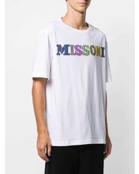 weißes bedrucktes T-Shirt mit einem Rundhalsausschnitt von Missoni