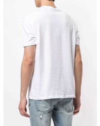 weißes bedrucktes T-Shirt mit einem Rundhalsausschnitt von Emporio Armani