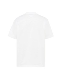 weißes bedrucktes T-Shirt mit einem Rundhalsausschnitt von Prada