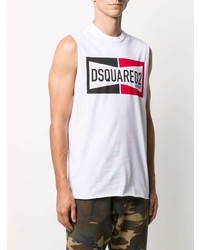 weißes bedrucktes T-Shirt mit einem Rundhalsausschnitt von DSQUARED2