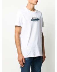 weißes bedrucktes T-Shirt mit einem Rundhalsausschnitt von Diesel