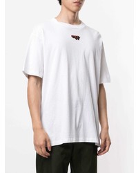 weißes bedrucktes T-Shirt mit einem Rundhalsausschnitt von Off-White