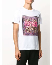 weißes bedrucktes T-Shirt mit einem Rundhalsausschnitt von VERSACE JEANS COUTURE