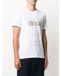 weißes bedrucktes T-Shirt mit einem Rundhalsausschnitt von VERSACE JEANS COUTURE