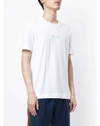 weißes bedrucktes T-Shirt mit einem Rundhalsausschnitt von Emporio Armani