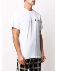 weißes bedrucktes T-Shirt mit einem Rundhalsausschnitt von Perks And Mini