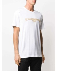 weißes bedrucktes T-Shirt mit einem Rundhalsausschnitt von Mastermind World