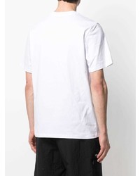 weißes bedrucktes T-Shirt mit einem Rundhalsausschnitt von MSGM