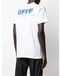 weißes bedrucktes T-Shirt mit einem Rundhalsausschnitt von Off-White