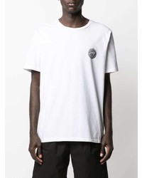 weißes bedrucktes T-Shirt mit einem Rundhalsausschnitt von Paura