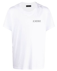 weißes bedrucktes T-Shirt mit einem Rundhalsausschnitt von Amiri