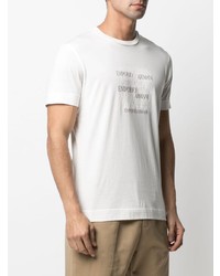 weißes bedrucktes T-Shirt mit einem Rundhalsausschnitt von Emporio Armani