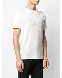 weißes bedrucktes T-Shirt mit einem Rundhalsausschnitt von Emporio Armani