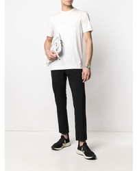 weißes bedrucktes T-Shirt mit einem Rundhalsausschnitt von Emporio Armani