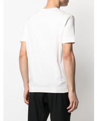 weißes bedrucktes T-Shirt mit einem Rundhalsausschnitt von Emporio Armani