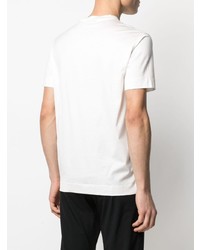 weißes bedrucktes T-Shirt mit einem Rundhalsausschnitt von Emporio Armani