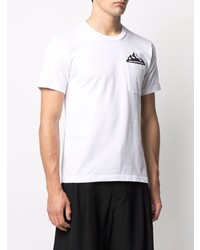 weißes bedrucktes T-Shirt mit einem Rundhalsausschnitt von White Mountaineering