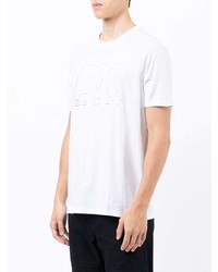 weißes bedrucktes T-Shirt mit einem Rundhalsausschnitt von Armani Exchange