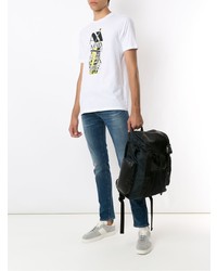 weißes bedrucktes T-Shirt mit einem Rundhalsausschnitt von Armani Exchange