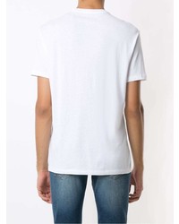 weißes bedrucktes T-Shirt mit einem Rundhalsausschnitt von Armani Exchange