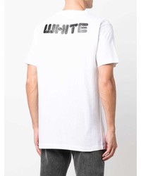 weißes bedrucktes T-Shirt mit einem Rundhalsausschnitt von Off-White