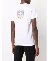 weißes bedrucktes T-Shirt mit einem Rundhalsausschnitt von Paul Smith