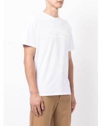 weißes bedrucktes T-Shirt mit einem Rundhalsausschnitt von Armani Exchange