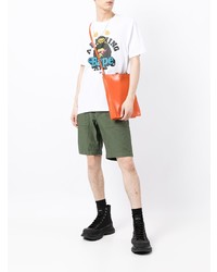 weißes bedrucktes T-Shirt mit einem Rundhalsausschnitt von A Bathing Ape