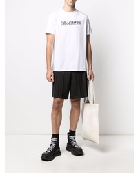 weißes bedrucktes T-Shirt mit einem Rundhalsausschnitt von Karl Lagerfeld