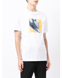 weißes bedrucktes T-Shirt mit einem Rundhalsausschnitt von Dunhill