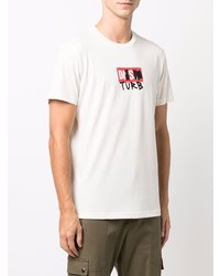 weißes bedrucktes T-Shirt mit einem Rundhalsausschnitt von Diesel