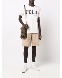 weißes bedrucktes T-Shirt mit einem Rundhalsausschnitt von Polo Ralph Lauren