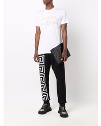 weißes bedrucktes T-Shirt mit einem Rundhalsausschnitt von Versace