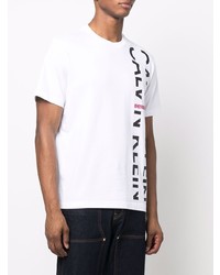 weißes bedrucktes T-Shirt mit einem Rundhalsausschnitt von Calvin Klein