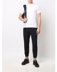 weißes bedrucktes T-Shirt mit einem Rundhalsausschnitt von Ea7 Emporio Armani