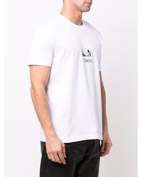 weißes bedrucktes T-Shirt mit einem Rundhalsausschnitt von Iceberg