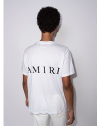 weißes bedrucktes T-Shirt mit einem Rundhalsausschnitt von Amiri