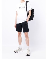 weißes bedrucktes T-Shirt mit einem Rundhalsausschnitt von BOSS