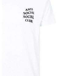 weißes bedrucktes T-Shirt mit einem Rundhalsausschnitt von Anti Social Social Club