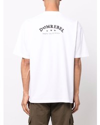 weißes bedrucktes T-Shirt mit einem Rundhalsausschnitt von DOMREBEL