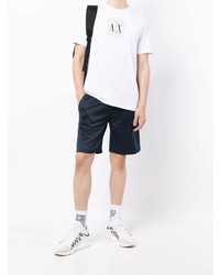 weißes bedrucktes T-Shirt mit einem Rundhalsausschnitt von Armani Exchange