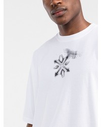 weißes bedrucktes T-Shirt mit einem Rundhalsausschnitt von Off-White