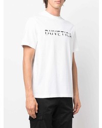 weißes bedrucktes T-Shirt mit einem Rundhalsausschnitt von Duvetica