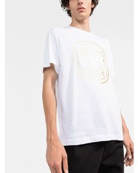 weißes bedrucktes T-Shirt mit einem Rundhalsausschnitt von VERSACE JEANS COUTURE