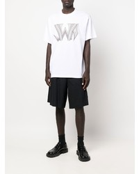 weißes bedrucktes T-Shirt mit einem Rundhalsausschnitt von JW Anderson