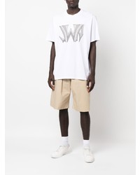 weißes bedrucktes T-Shirt mit einem Rundhalsausschnitt von JW Anderson