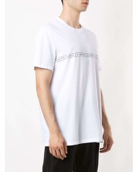 weißes bedrucktes T-Shirt mit einem Rundhalsausschnitt von Armani Exchange